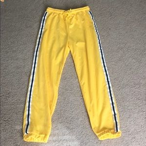 Yellow sweat suit!